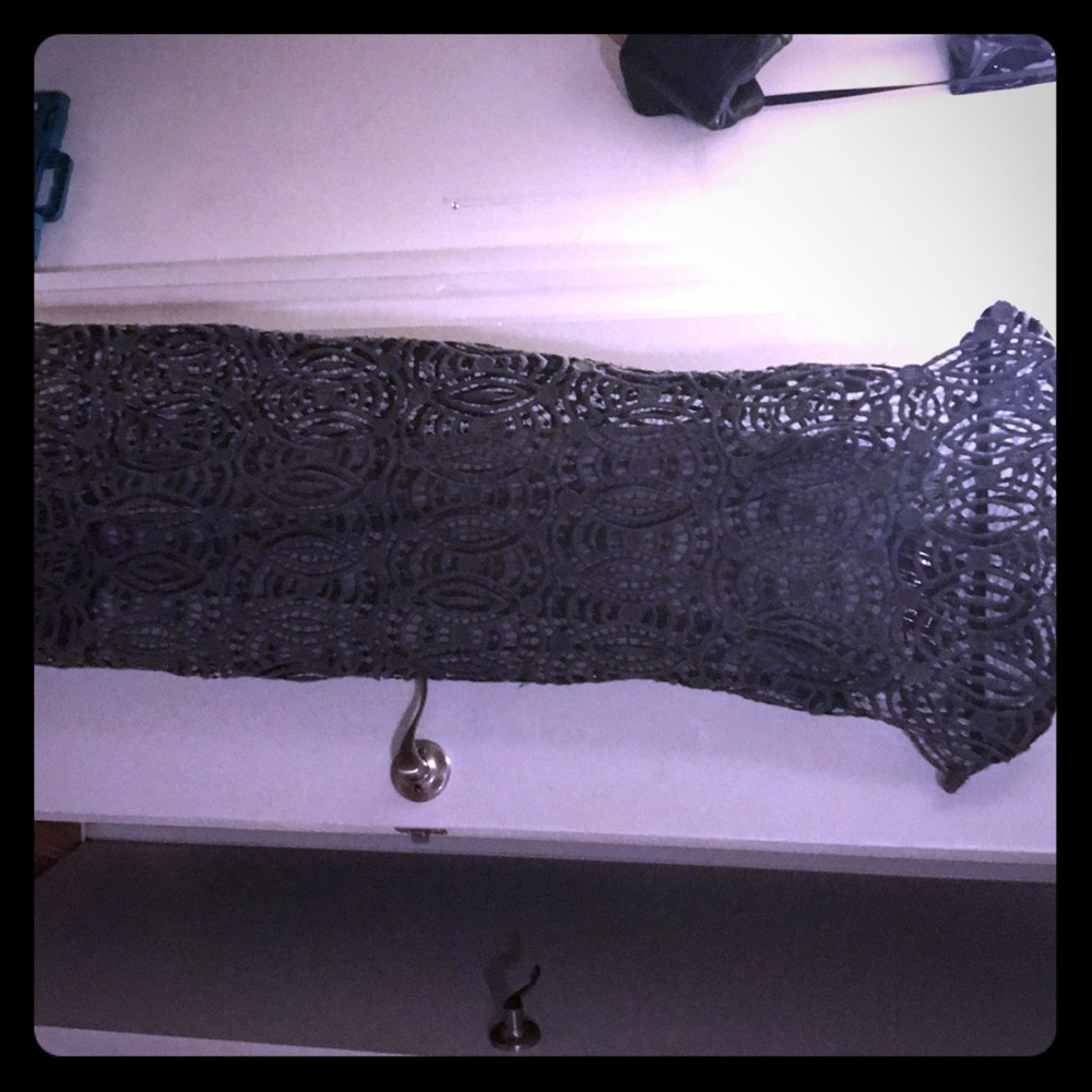 Christian siriano grey lace dress